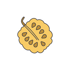 Custard apple  fruit icon in color, isolated on white background 