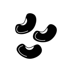 Mung bean icon in black flat glyph, filled style isolated on white background