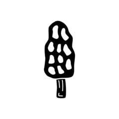 Morel  icon in black flat glyph, filled style isolated on white background