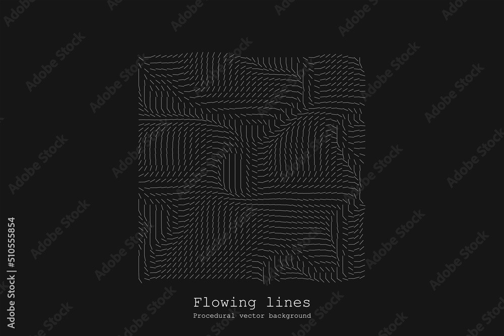 Poster abstract line matrix pattern. noise flow dynamic.