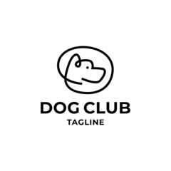Dog head logo design template for pet brand, shop, food, clinic, etc