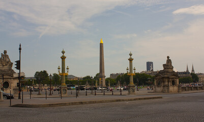 Fototapeta na wymiar Luxor obelisk on Freedom Square in Paris, France 