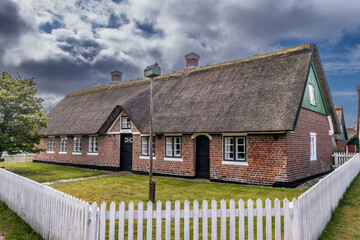 Fototapeta na wymiar Traditional house home in Sonderho at the island Fano in the wadden sea, Denmark