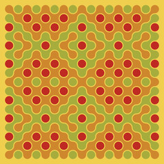 Multicolor truchet tiling connections illustration