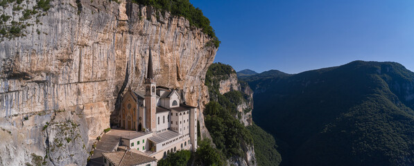 Church in the rock, Santuario della Madonna della Corona. An old church, built around 1625, on a...