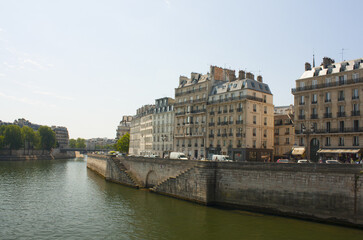 Fototapeta na wymiar Old buildings on the island of Cite in Paris, France 