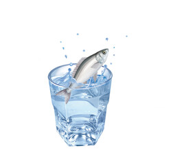 boguel, poisson, évasion, eau, en verre, boire, clapoter, glace, isolé, liquide, abattre, blanc, froid, bleu, éclaboussure, bouillonner, transparent, clair, cool, frais, humide, propre, rafraîchisseme