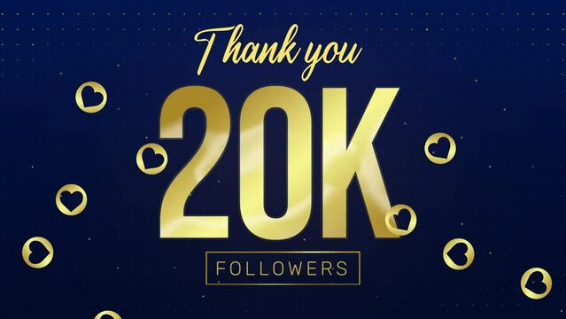 Fifty Thousand followers celebration 4K Animation backdrop. Thanking and celebrating followers with royal red background