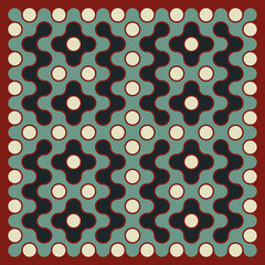 Multicolor truchet tiling connections illustration