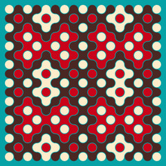 Multicolor truchet tiling connections illustration