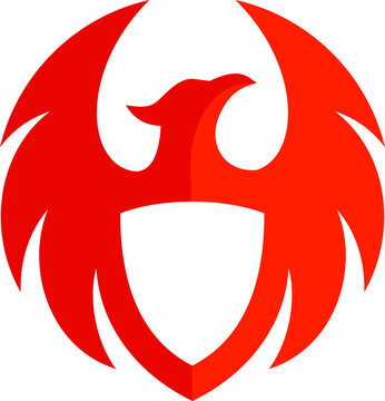 Phoenix shield luxurious design vector