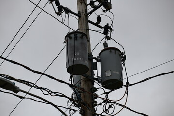 electricity pole and transformator
