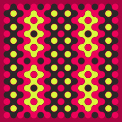 Multicolor truchet tiling connections illustration