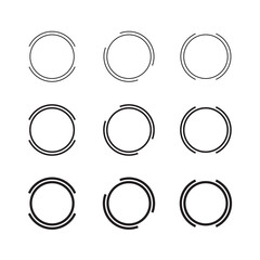 Abstract circle set, geometric shapes with line form