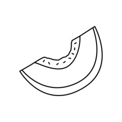 Melon fruit icon in line style icon, isolated on white background
