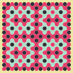 Multicolor truchet tiling connections illustration