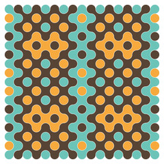 Multicolor truchet tiling connections illustration