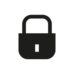Lock solid icon. Close padlock glyph vector symbol.