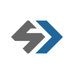 Letter S arrow logo design, geometric alphabet logo, creative monogram logo vector