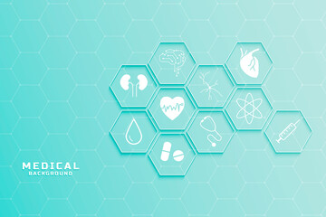 abstract medical background with hexagon shapes