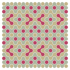 Multicolor truchet tiling connections illustration