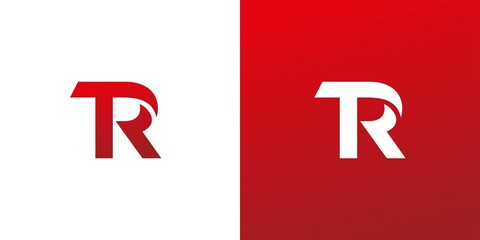 Fototapeta premium Modern and unique TR letter initial logo design