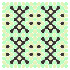 Multicolor truchet tiling connections illustration