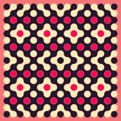 Multicolor truchet tiling connections illustration