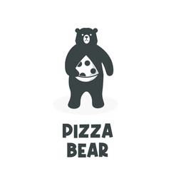 Pizza bear simple illustration logo
