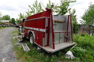 fire truck in the forest