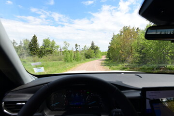 car on the gravel road