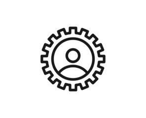 Gear flat icon. Single high quality outline symbol for web design or mobile app.  Gear thin line signs for design logo, visit card, etc. Outline pictogram EPS10