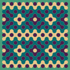 Multicolor truchet tiling connections illustration