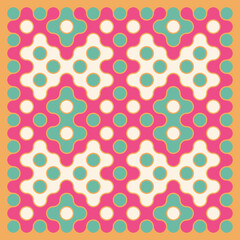 Multicolor truchet tiling connections illustration