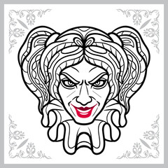 jester zentangle arts. isolated on white background