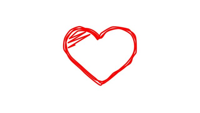 heart. Line art heart icon concept illustration flat style. romantic relationship. 4k video illustration.