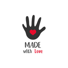 Obraz premium Made with love trust badges sticker design