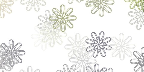 Light Gray vector doodle texture with flowers.