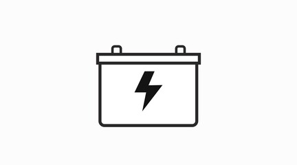 Battery Icon. Vector isolated flat editable black and white illustration of a battery