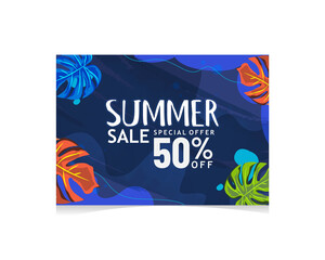 Obraz na płótnie Canvas Summer sale banner promotion template design