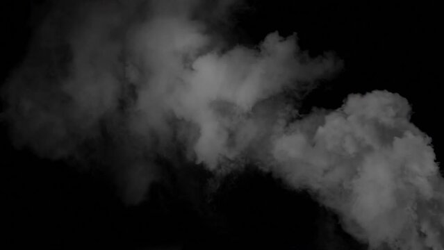 Smoke Screen of Military Grenade High Density on Black Background