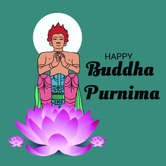 Vector illustration of  banner, poster, flyer with nice and creative design, for Buddha Purnima or Vesak Day.