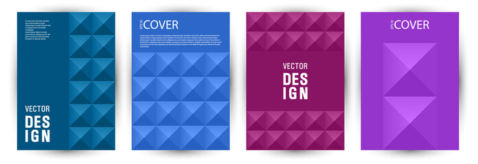 Annual report cover page mokup bundle geometric design. Bauhaus style material album mockup bundle