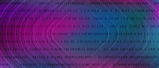 0 1 matrix digits big data tech vector background with fluid gra © SunwArt