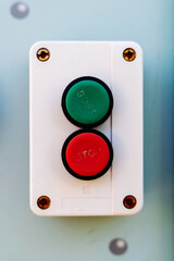 green and red buttons for starting and turning off equipment