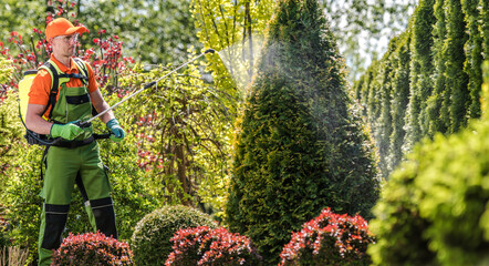 Pest Control Spraying by Professional Gardener - Powered by Adobe