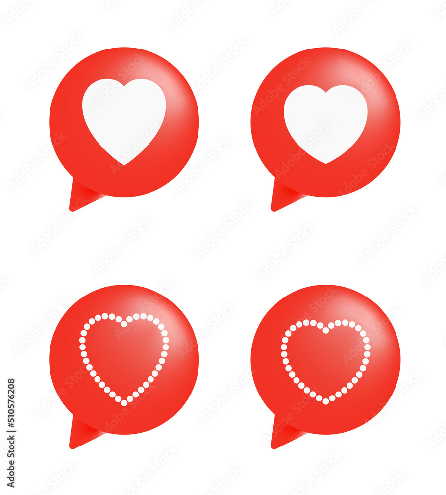 Poster speech bubble with heart mark. heart symbol in speech bubble.