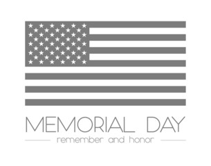 USA memorial day. US federal holiday template. Memorial day card. Vector.
