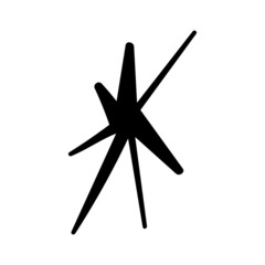 Hand drawn Y2K star retro futuristic ornament.