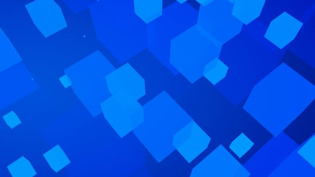 Blue Cubes Fade 3d animation loop background